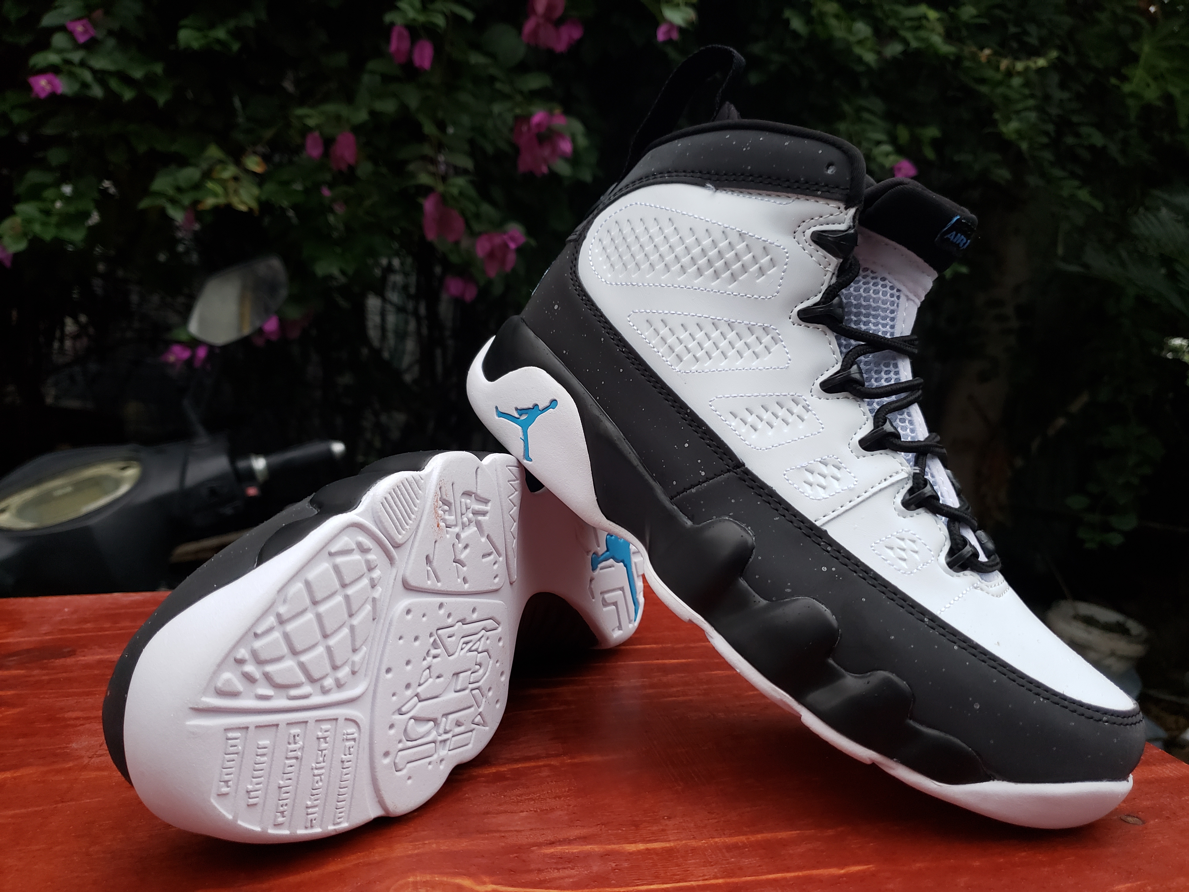 New Air Jordan 9 Black White Jade9 - Click Image to Close